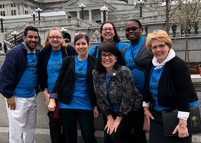 image of disability advocates outside pa capital